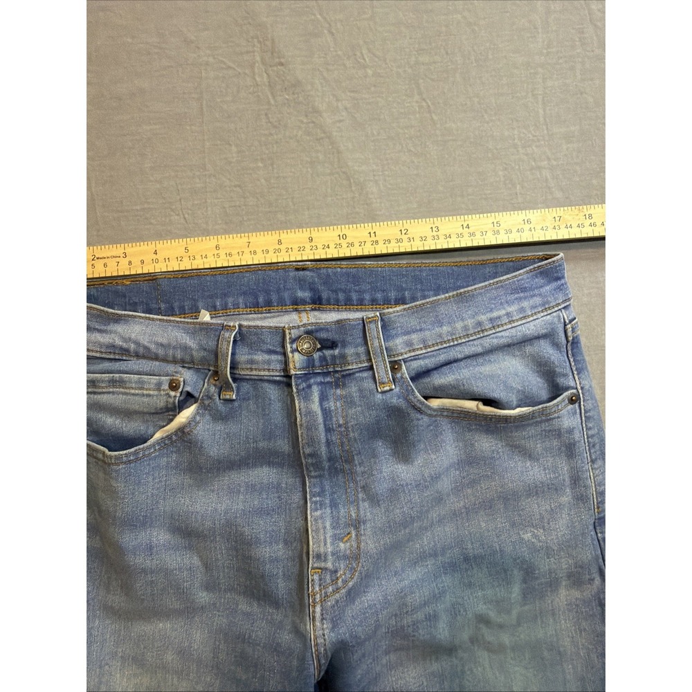 Levis 506 Cotton Jeans 34x30 (34x26) Mens Mid Blue Relaxed Straight Fit Stretch - Picture 8 of 11